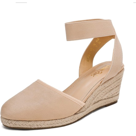 DREAM PAIRS Women's Amanda-1 Closed Toe Elastic Strap Espadrilles Wedge Sandals - Picture 4 of 5